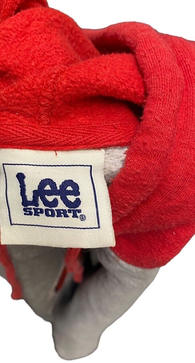 Lee Sport Hoodie Grey And Red Mens L