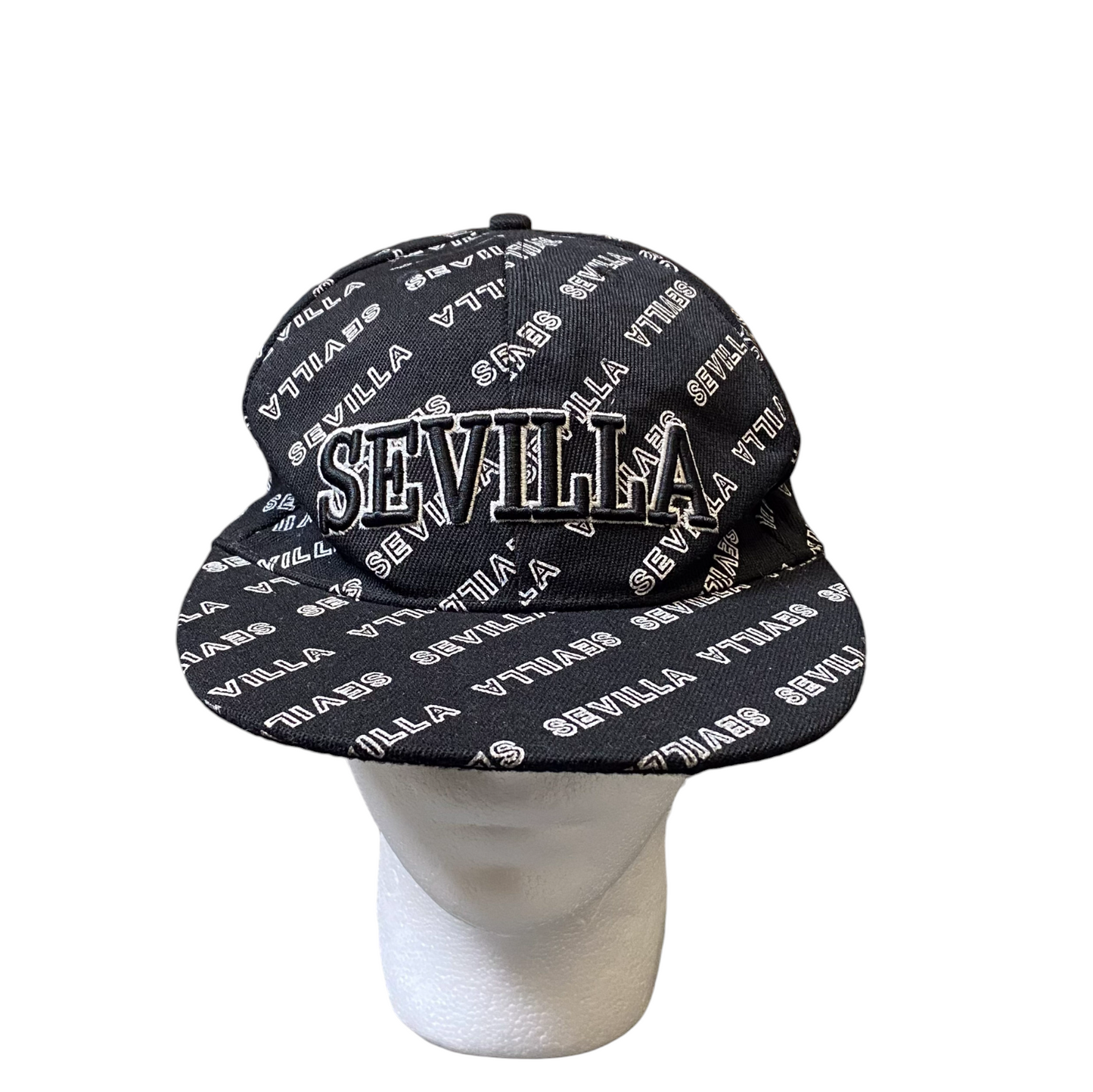Sevilla Baseball Cap Mens 58cm Black Acrylic Singapore Flat Brim Adjustable Hat