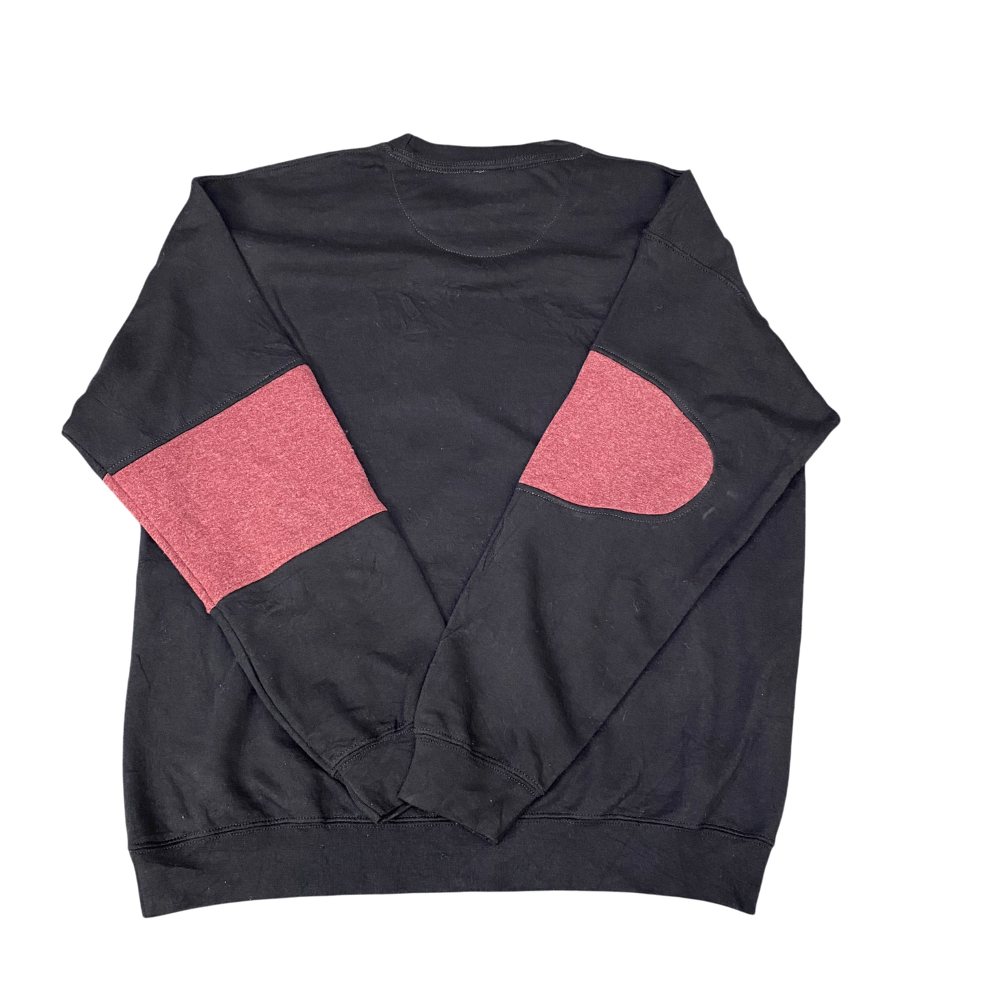 Nike Reworked Sweatshirt Mens Large Black Pink Embroidered Spell Out Logo Y2K