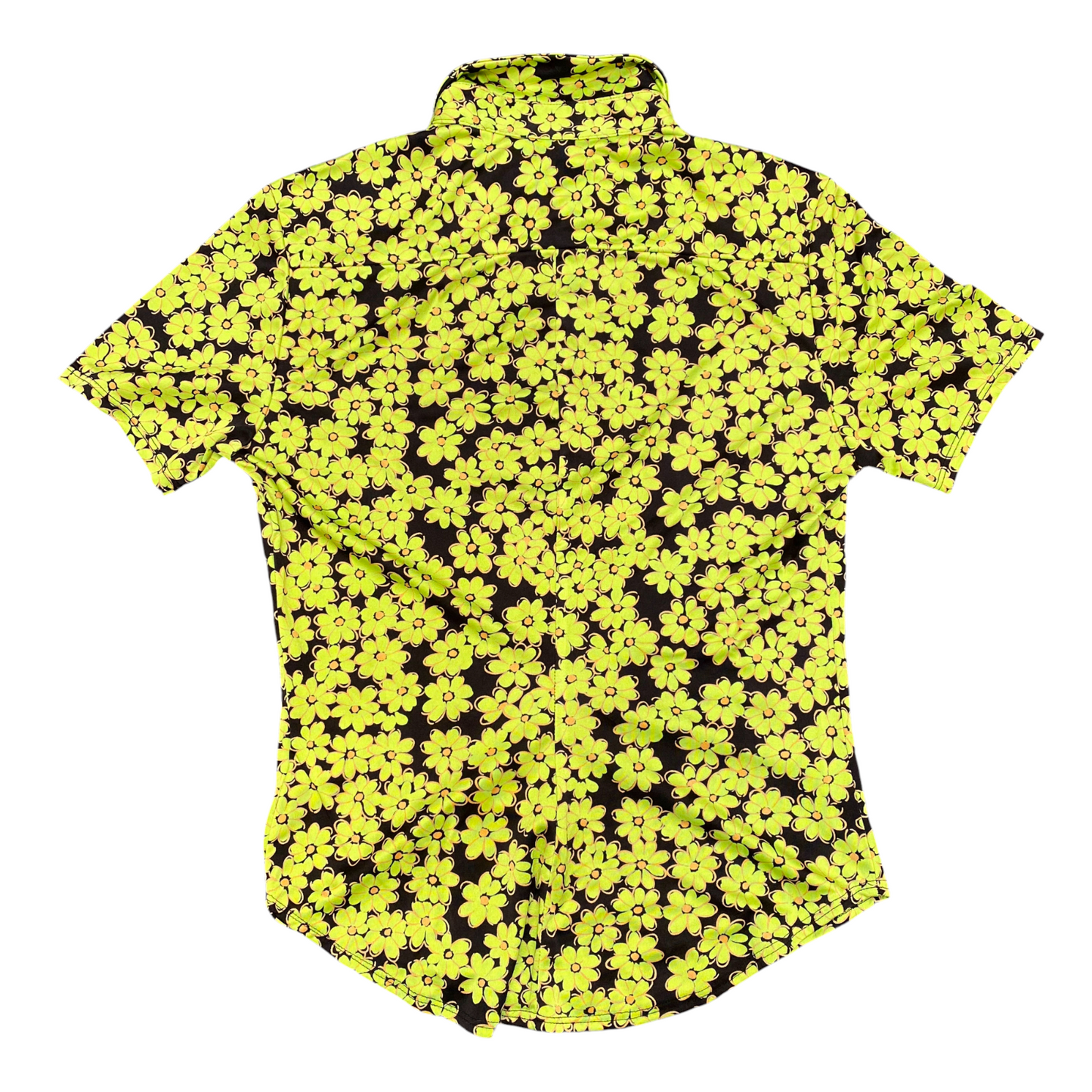 Nice Claup Co. Ltd Hawaiian Shirt Women's S Black Yellow Floral Short Sleeve