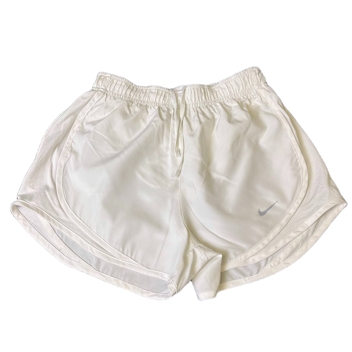 Nike Running Sprinter Shorts Fits as Women S 24" Waist White Workout Dolphin Hem