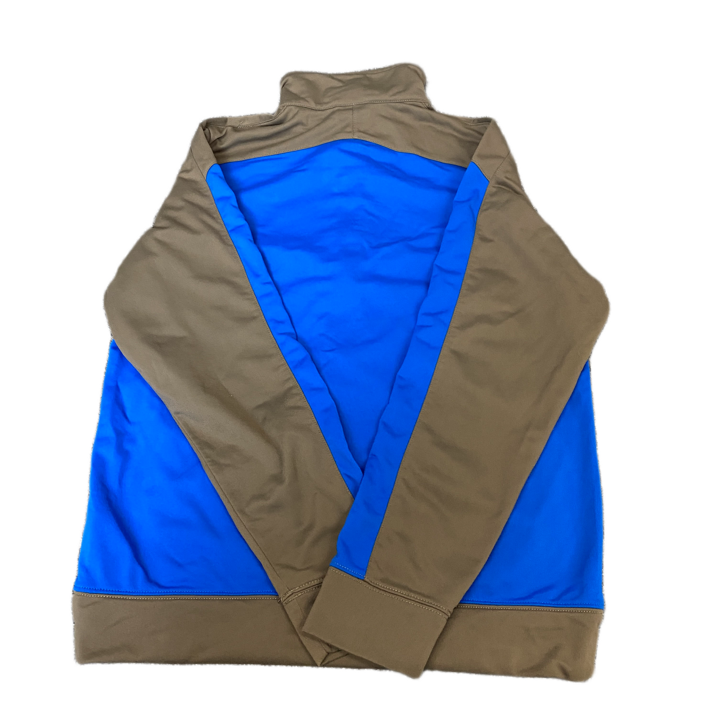 Nike Track Jacket Boys S Blue Beige Swoosh Logo Long Sleeve Mock Neck Full Zip