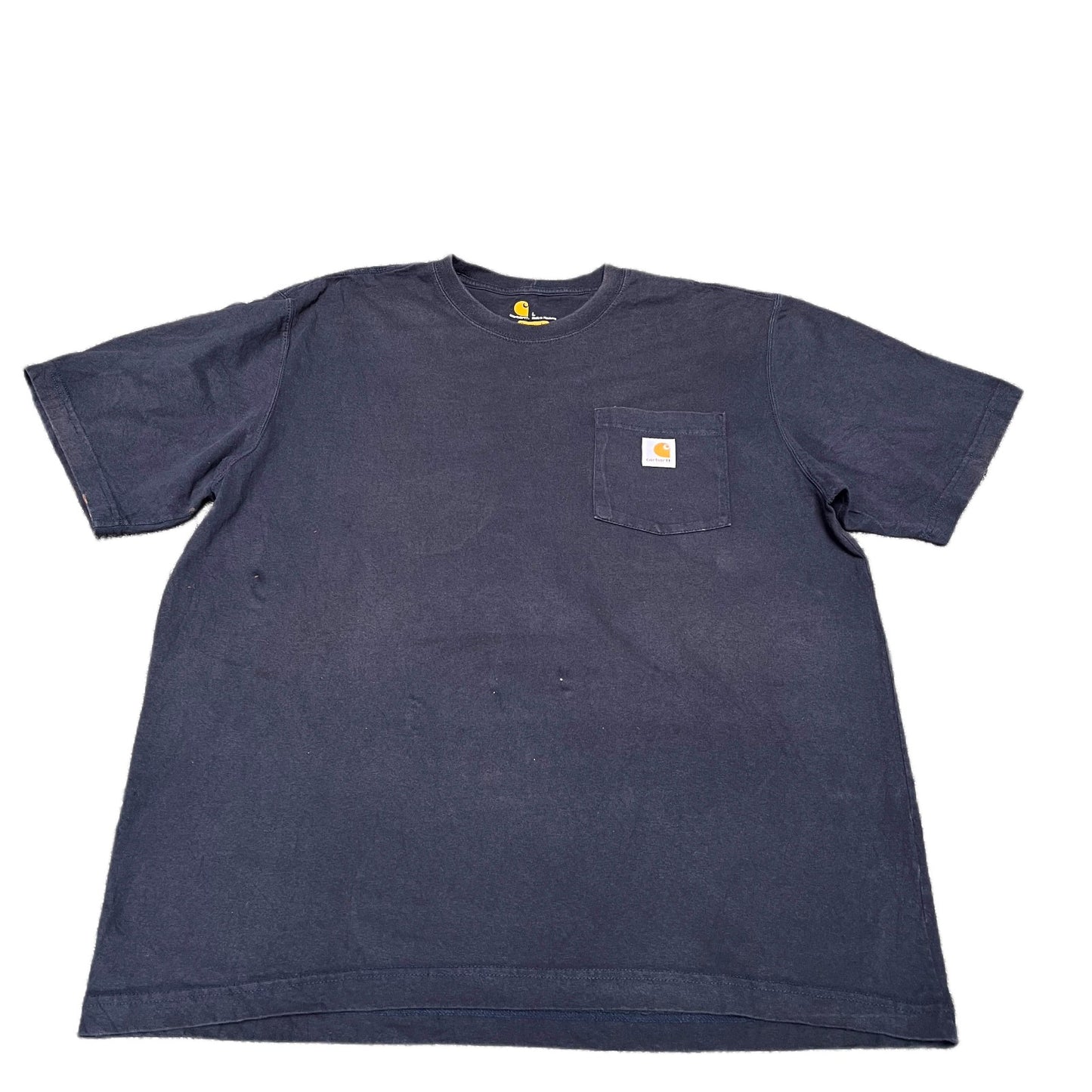 Carhartt Pocket T-Shirt Mens L Navy Blue Original Fit Short Sleeve Workwear Tee