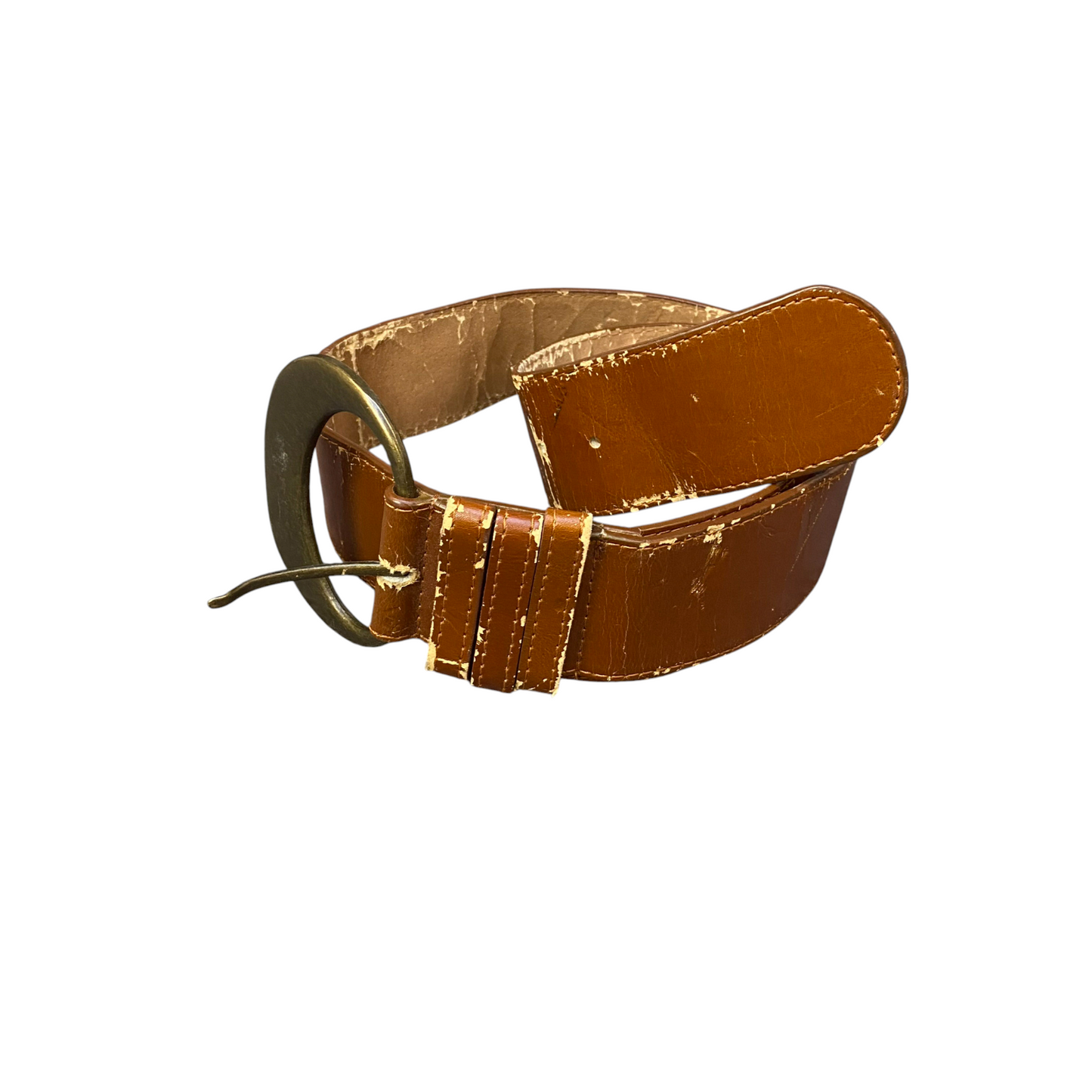 Pieces Waist Belt Womens Brown Leather Adjustable D-ring Pin Buckle Size 40 in