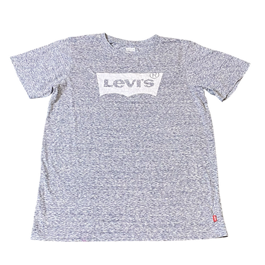 Levi's T Shirt Mens XL Gray Heather Spellout Logo Short Sleeve Crewneck Pullover