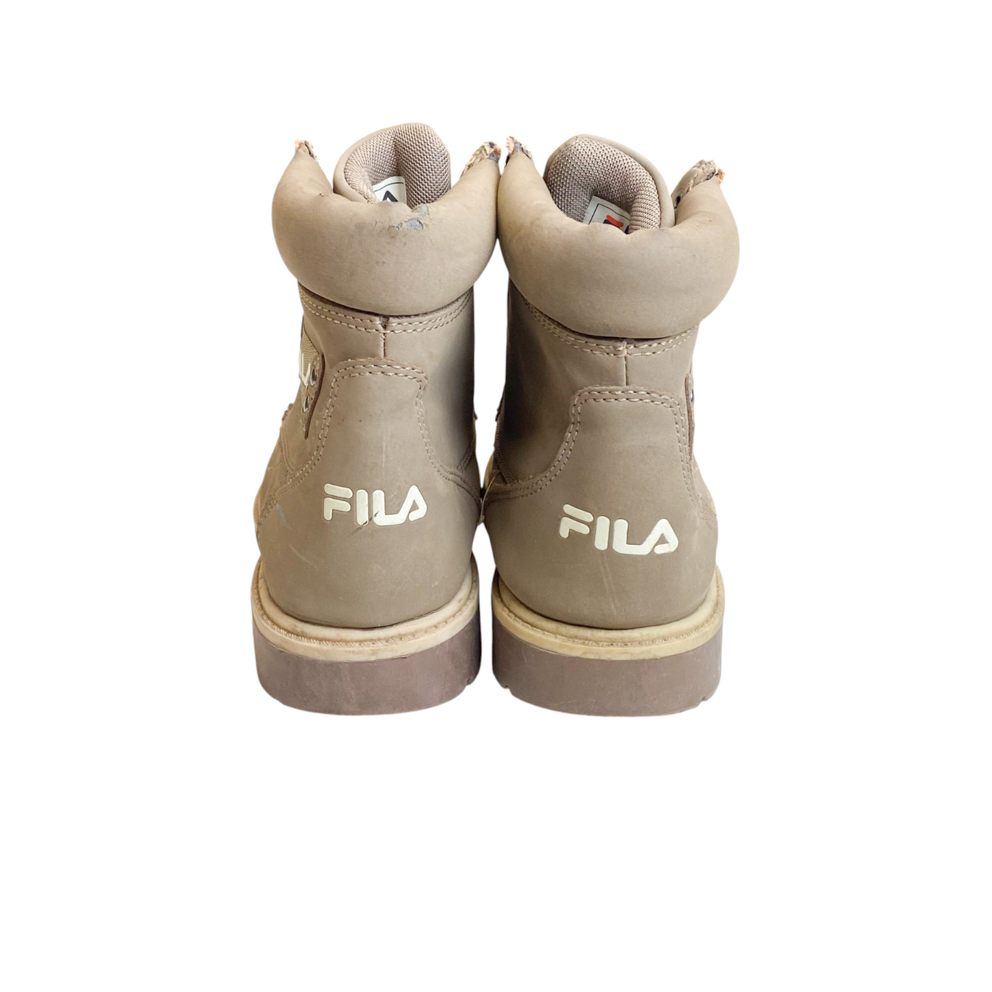 FILA Western Ankle Boots Women's 4.5 Light Brown Leather High-top Lace Up