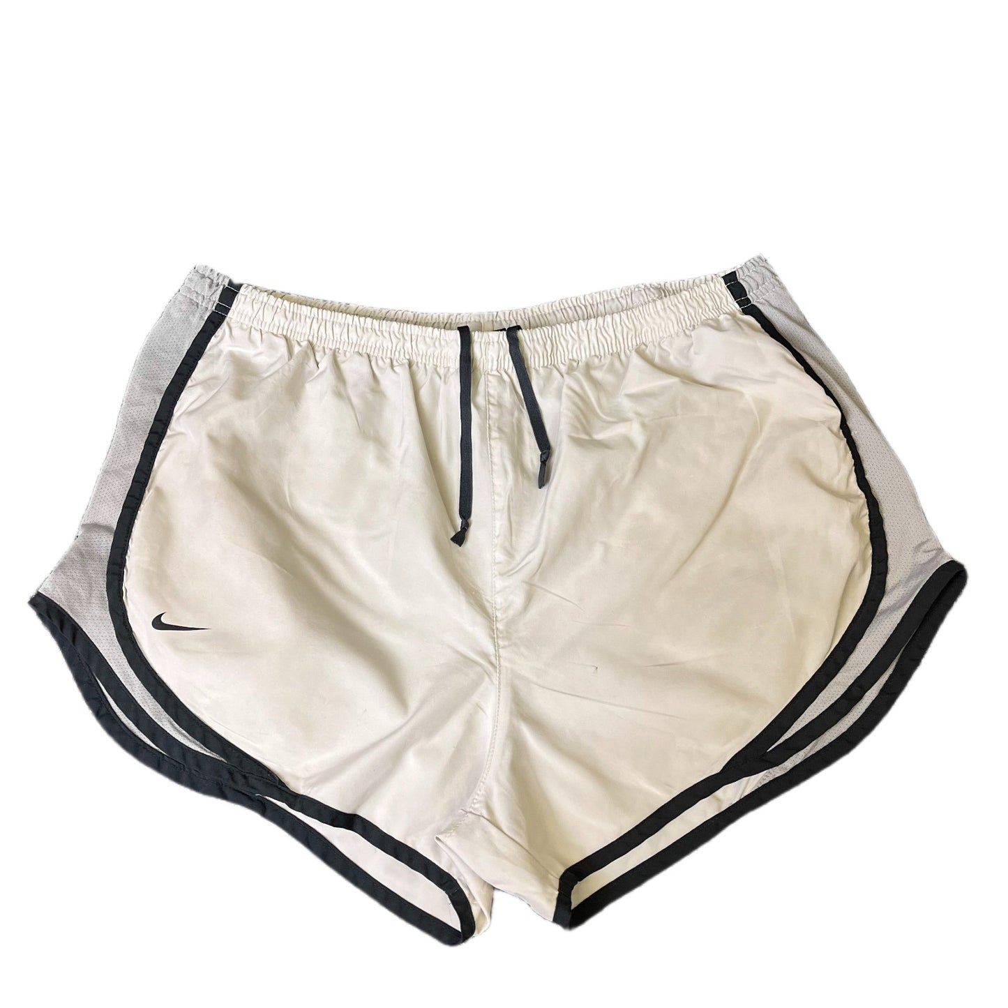 Nike Running Sprinter Shorts Womens Large 33" Waist White Workout Dolphin Hem