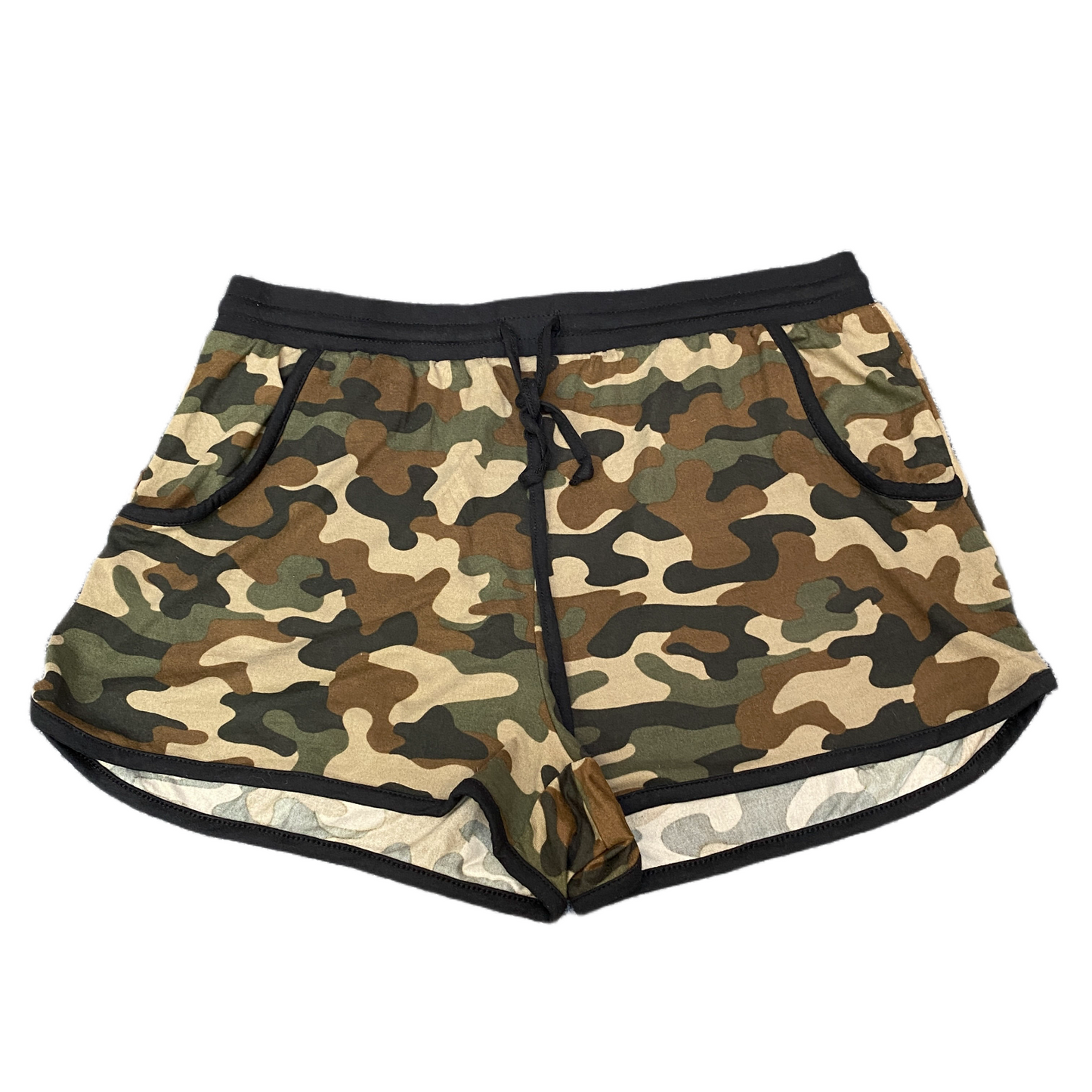 Running Sprinter Shorts Women Large 31" Waist Multi Camo Athletic Fit Drawstring
