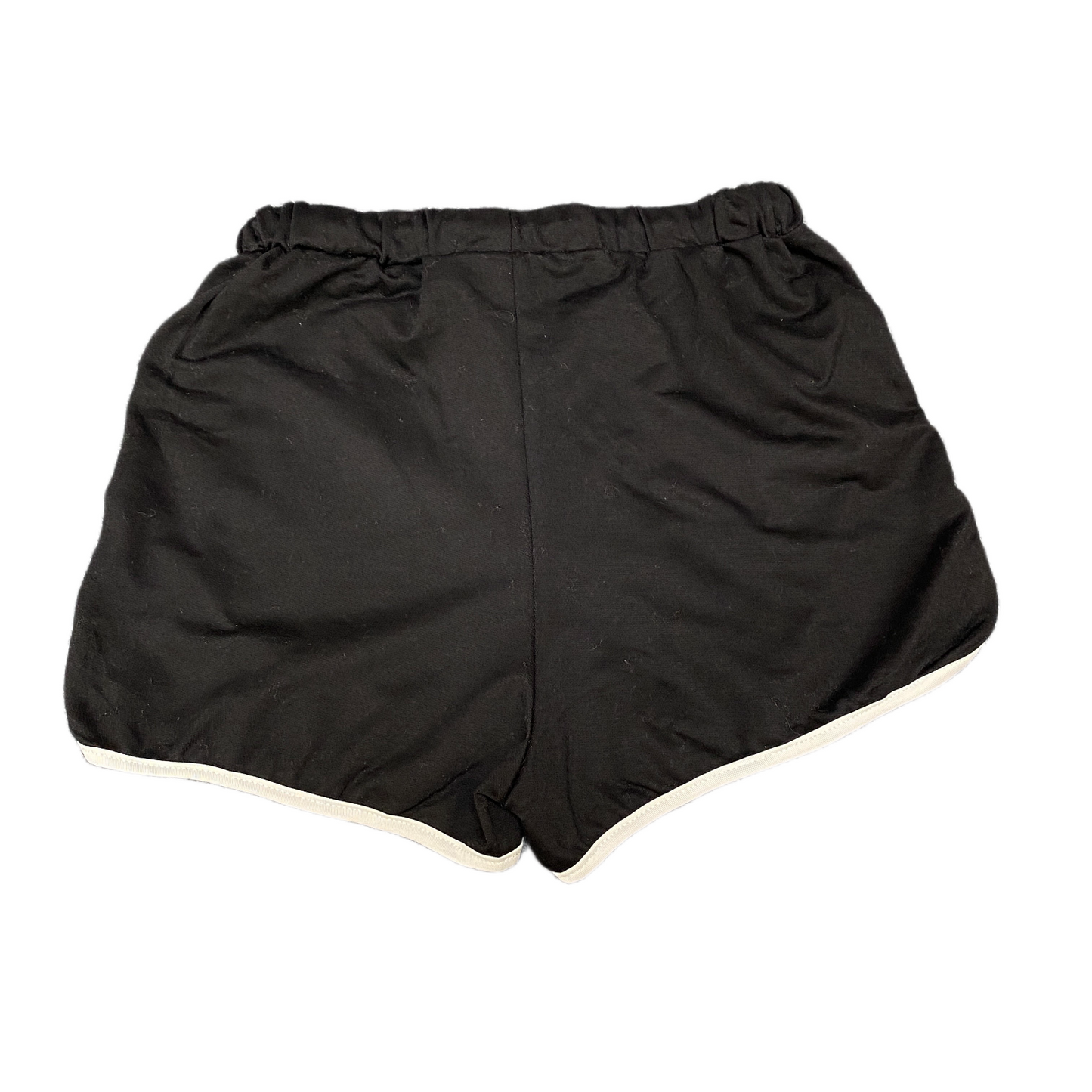 Running Sprinter Shorts Womens S 26" Waist Black Stretch Drawstring Dolphin Hem