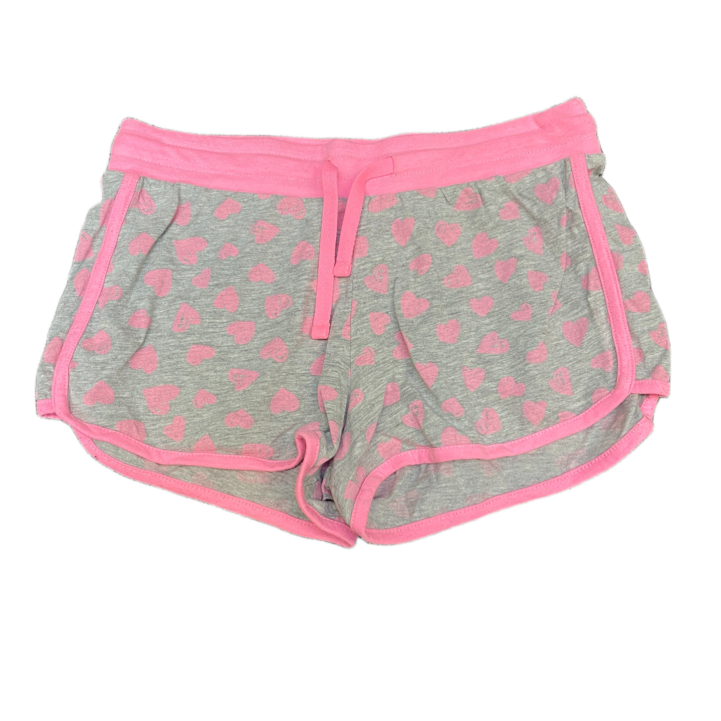 Running Sprinter Shorts Womens M 27" Waist Grey Pink Heart Print Athletic