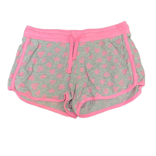 Running Sprinter Shorts Womens M 27" Waist Grey Pink Heart Print Athletic