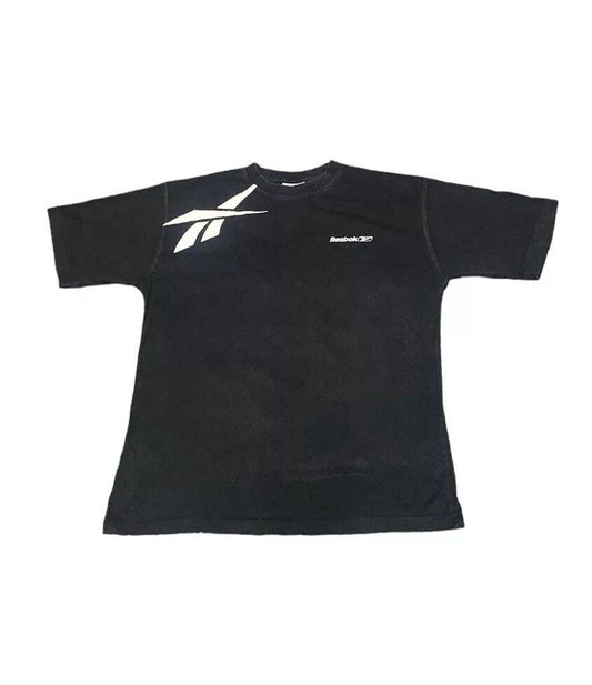 Reebok T-Shirt Black Womens L Front Logo