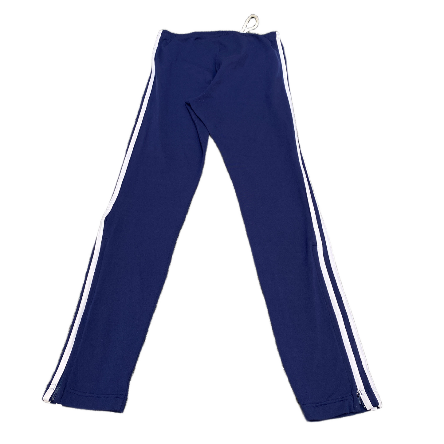 Adidas Track Pants Fits as Women 27" Waist Blue White 3-Stripes Stretch Trousers