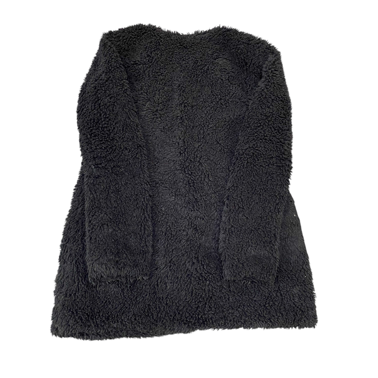 Hema Faux Fur Coat Womens Small Black Lined Cozy Fuzzy Winter Long Sleeve