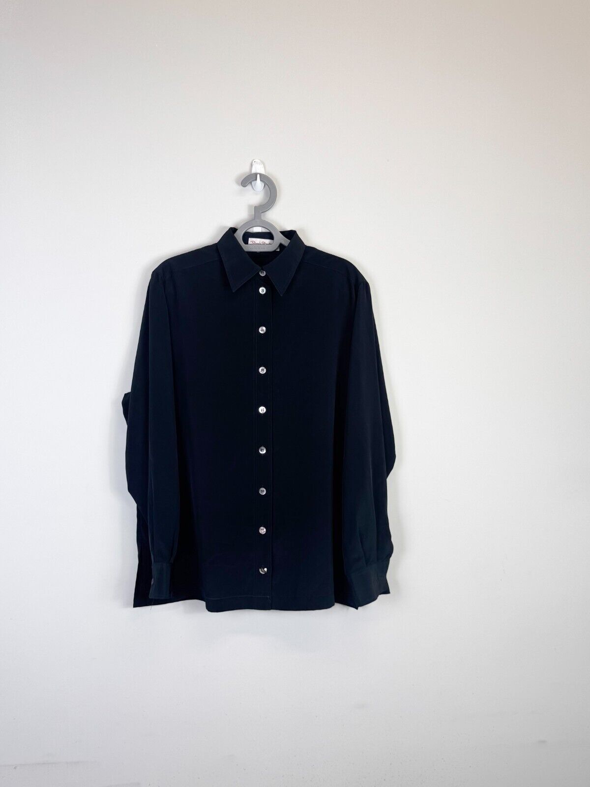 Linea Donna Shirt Womens 2XL Black Long Sleeve Collared Casual Button Down