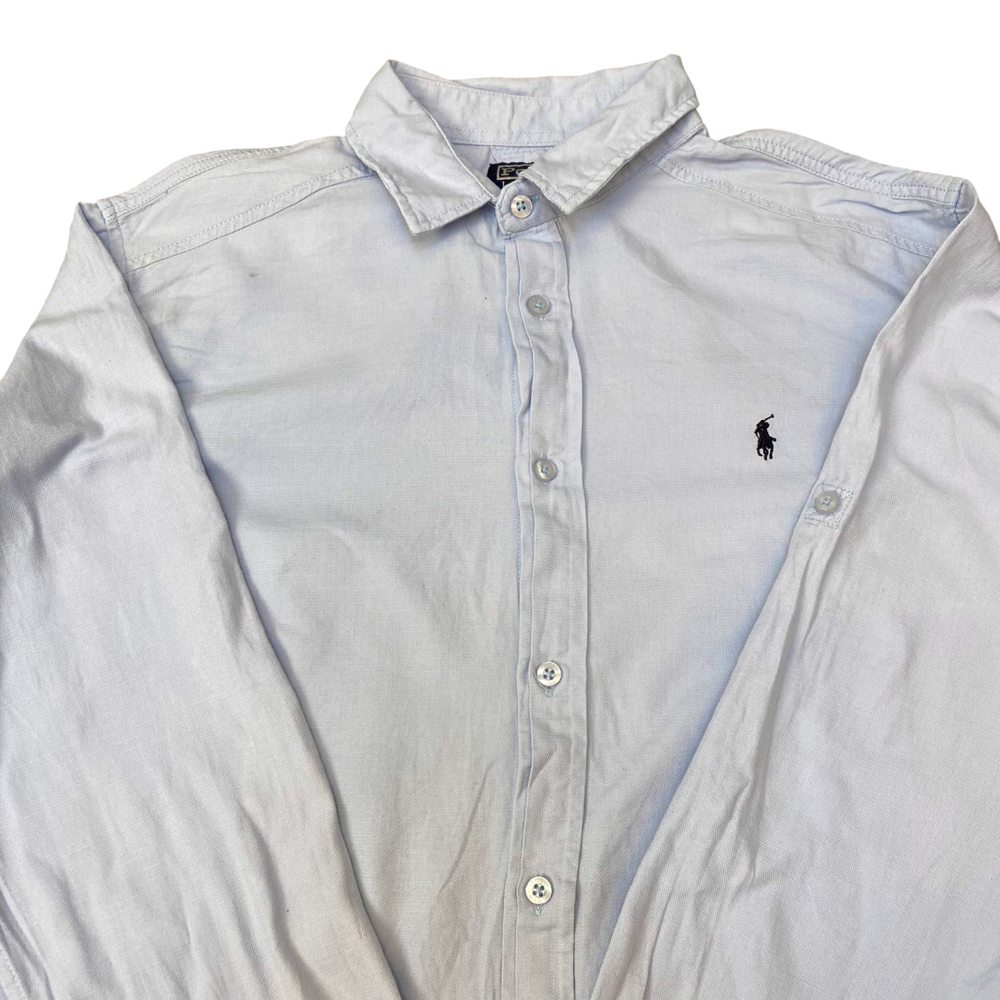 Polo Ralph Lauren Shirt Mens M Blue Long Sleeve Black Pony Logo Button Down