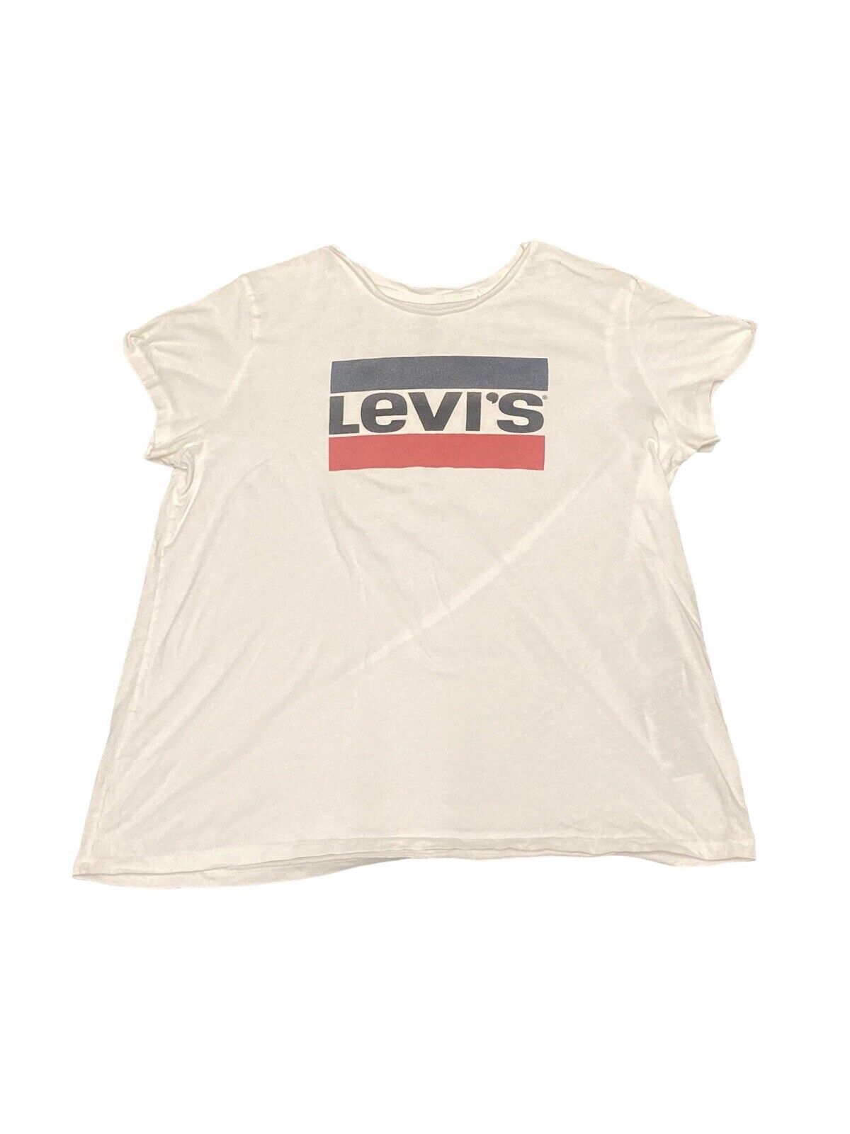 Levis T-Shirt White Womens XL Front Logo