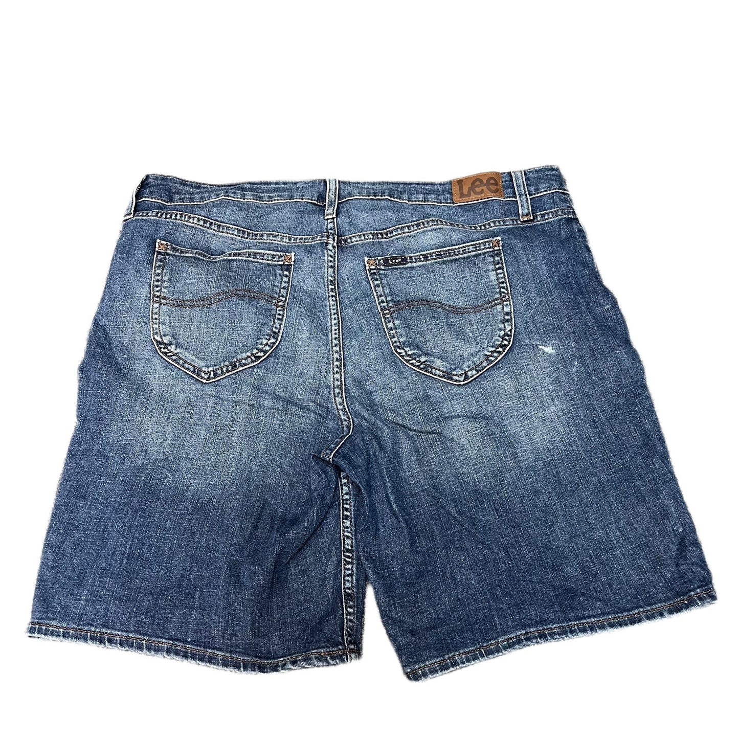 Lee Bermuda Denim Shorts Fits as Womens 2XL 39" Waist Blue Mid Rise Regular Fit