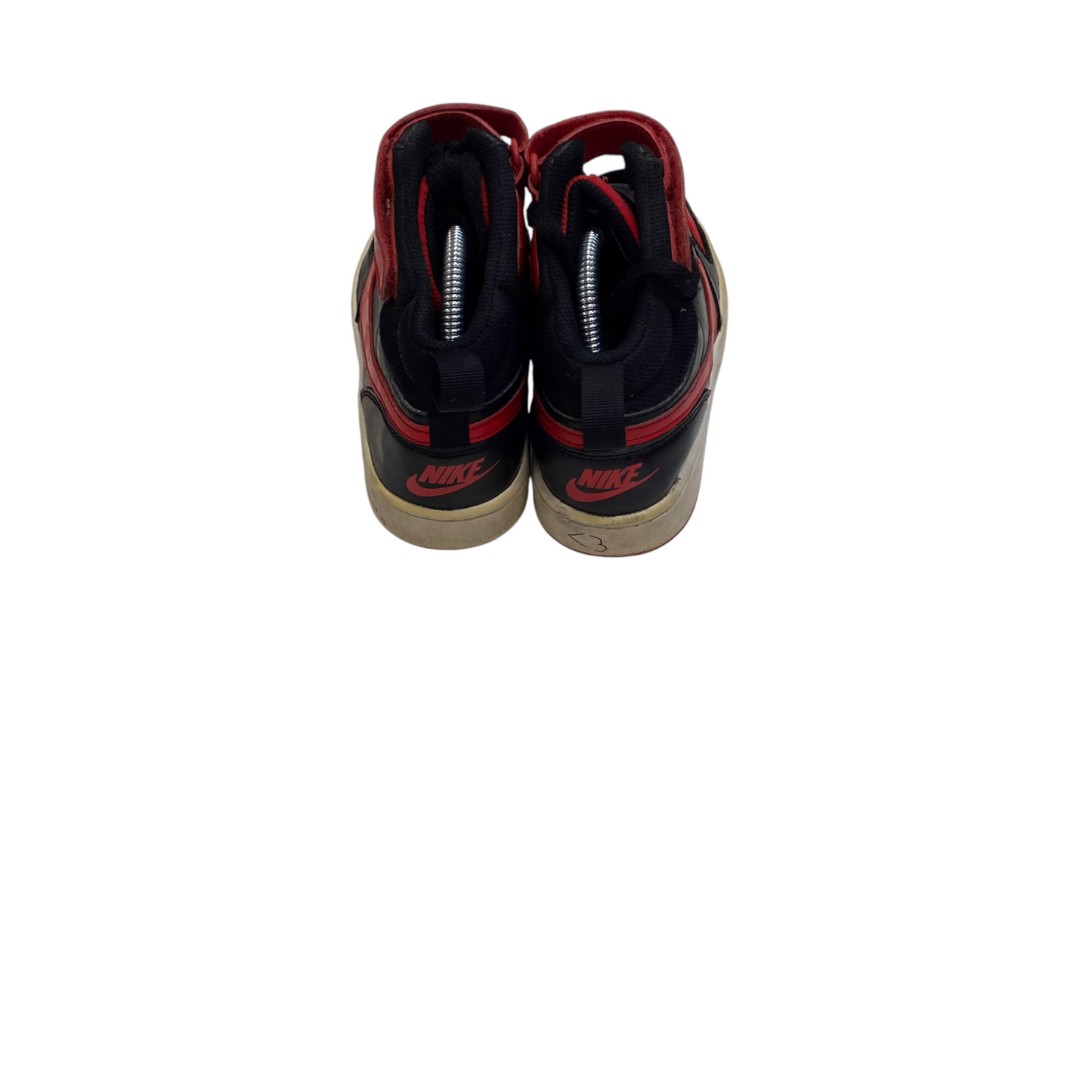 Nike Court Borough Mid 2 Basketball Sneakers Boys UK Sz 4.5 Black Red University