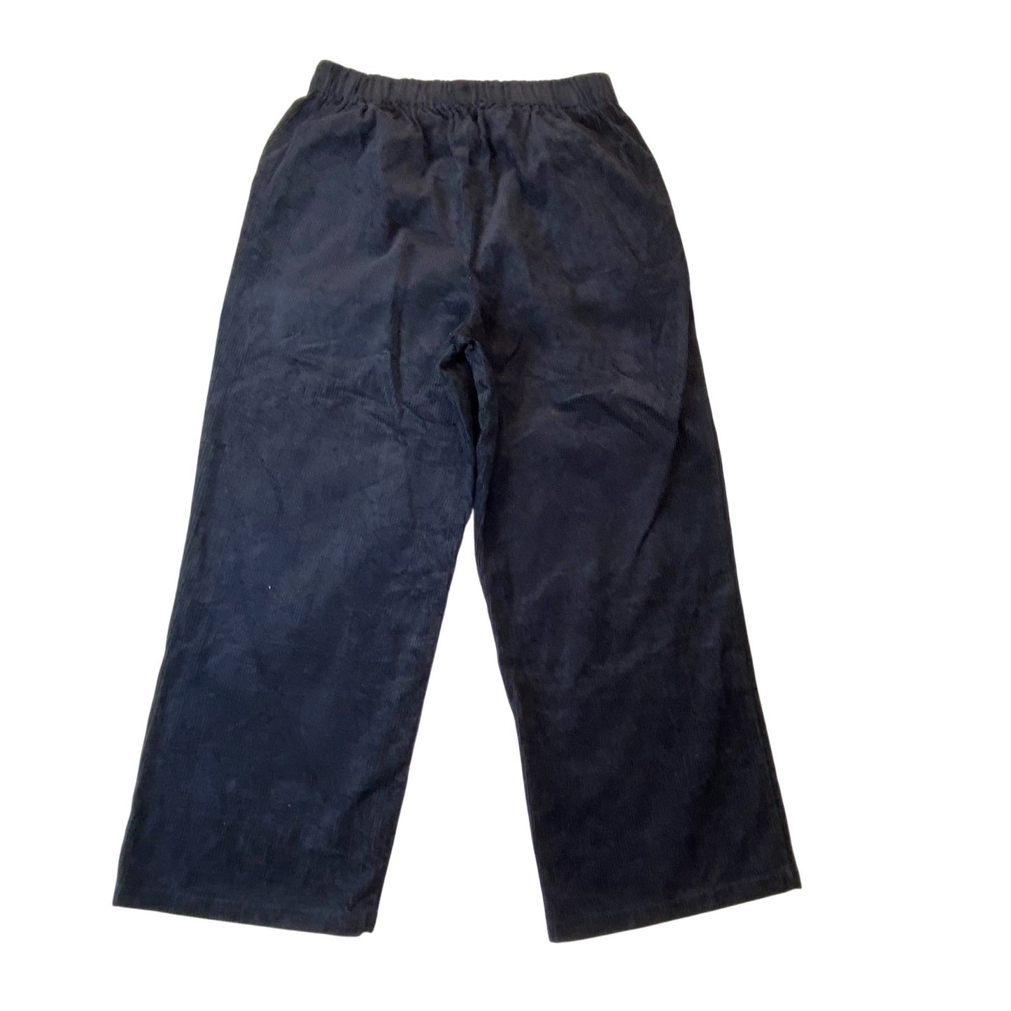Womens Trousers Medium W29 L25 Blue Corduroy Straight Leg Elastic Waist Pull On