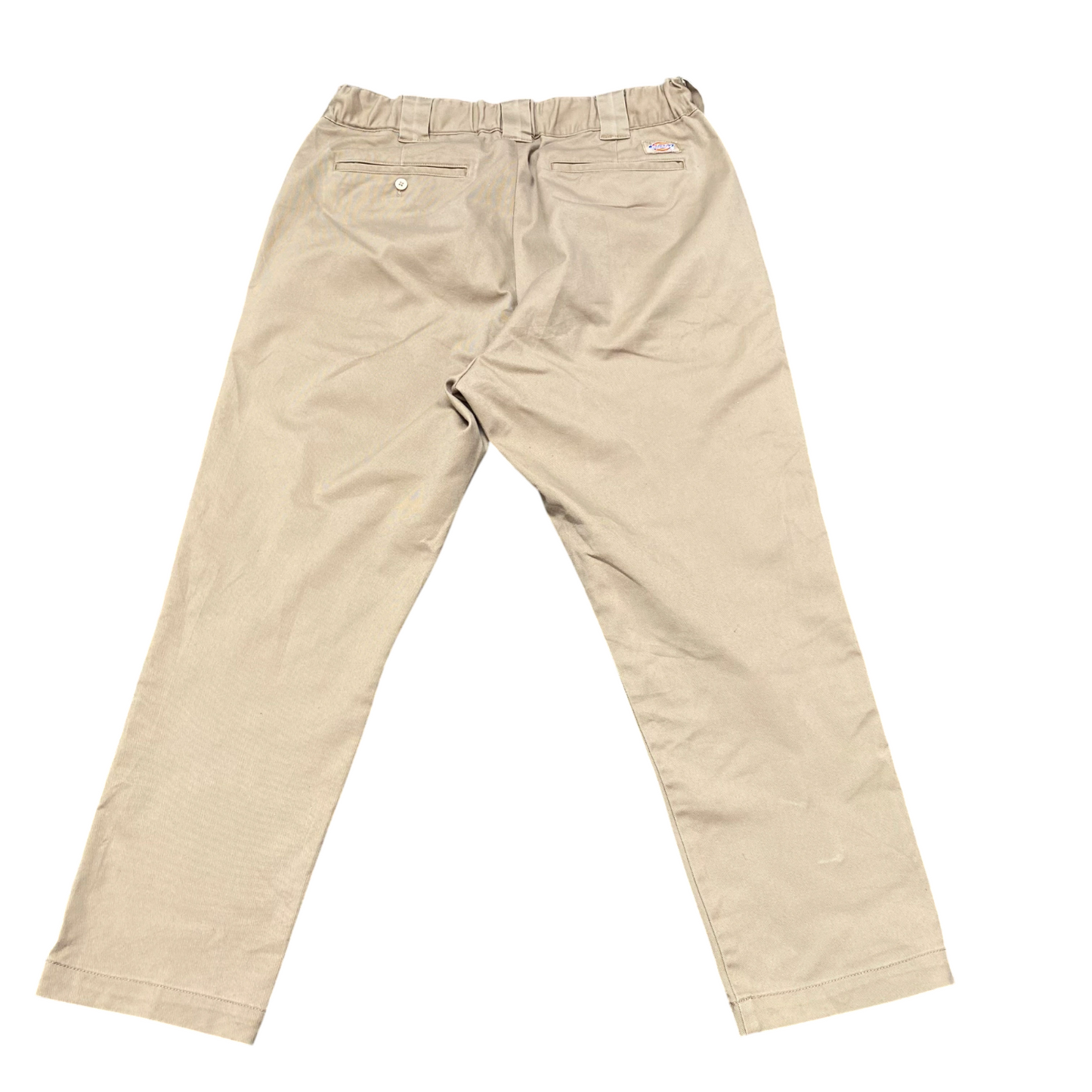 Dickies Trousers Men Medium Beige Straight Fit Slash Pockets Drawstring Workwear