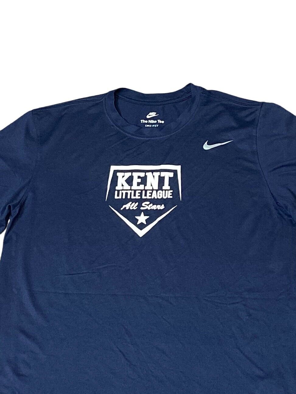 Nike Activewear Tee Shirt Men's Medium Blue Dri-Fit Kent Little League All Stars