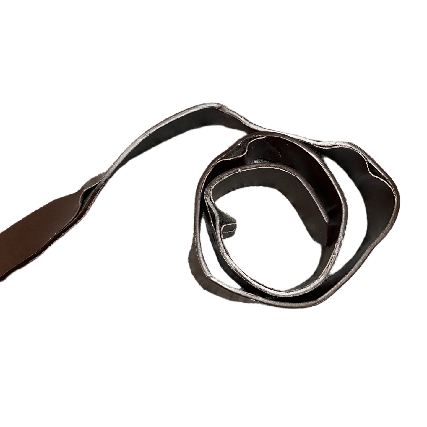 Waist Belt Mens Medium Brown Leather Adjustable Rectangular Buckle 37 Inches