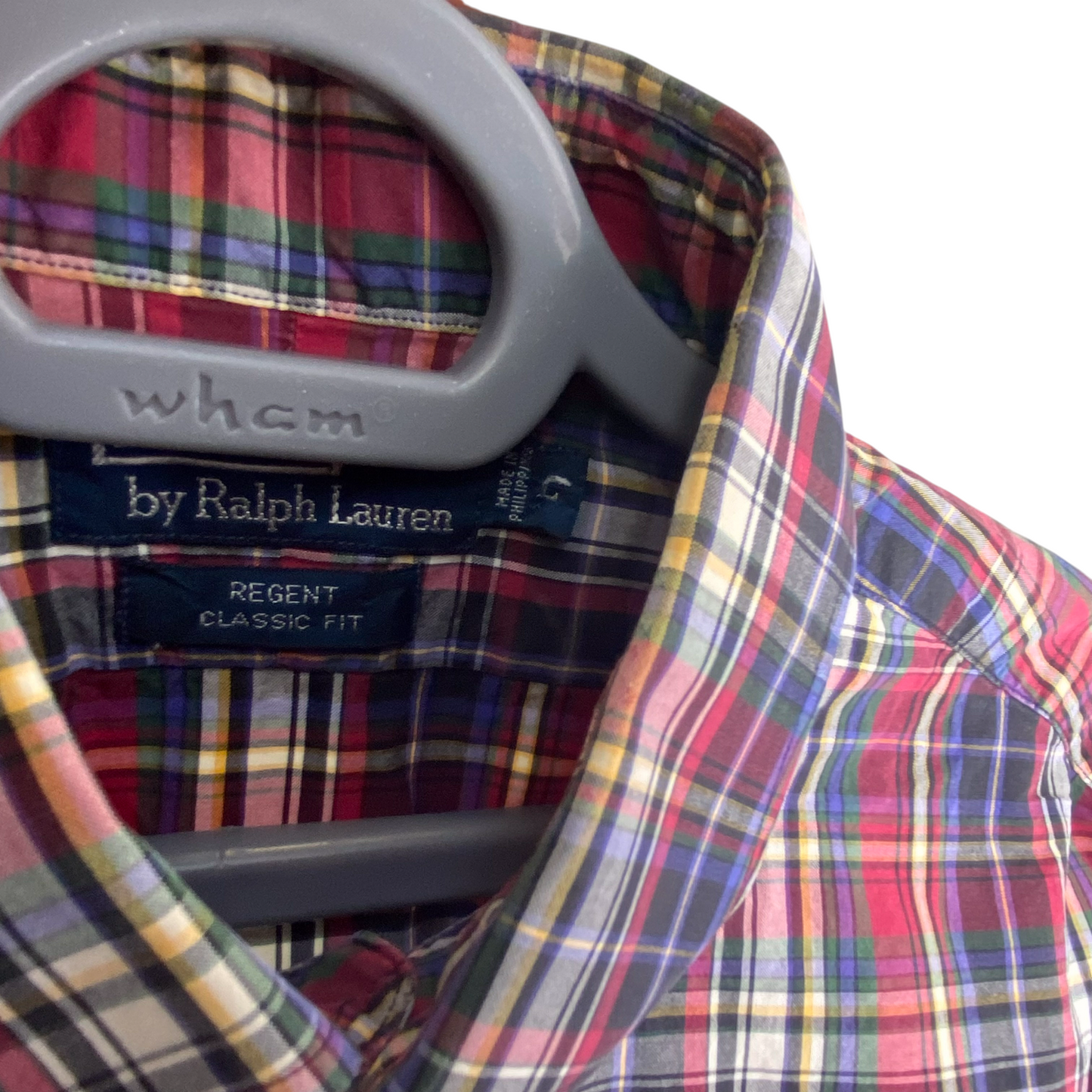 Ralph Lauren Shirt Mens Medium Red Plaid Regent Classic Fit Collar Button Down