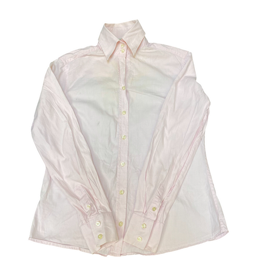 Massimo Dutti Shirt Top Womens M White Striped Long Sleeve Collared Button Down