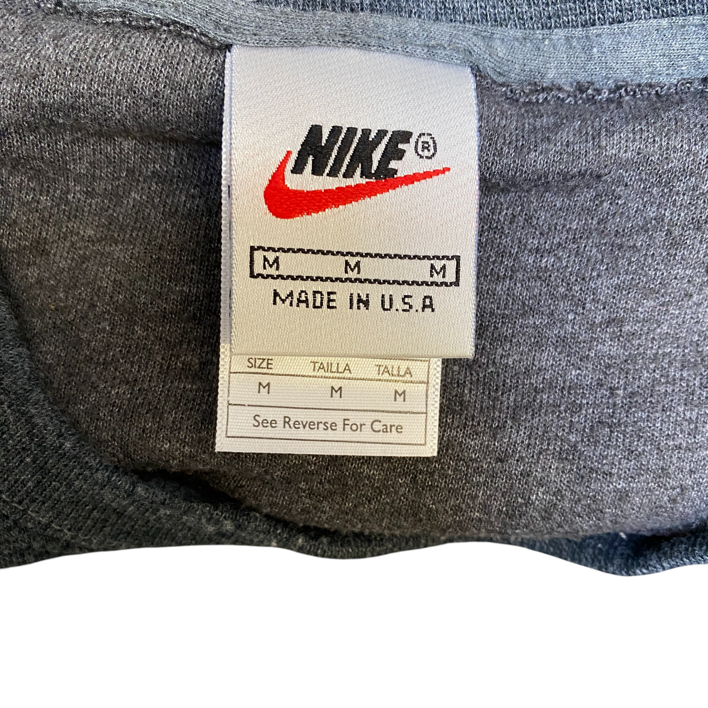 Nike Reworked Sweatshirt Mens M Red Grey Embroidered Spellout Logo Vintage Y2K