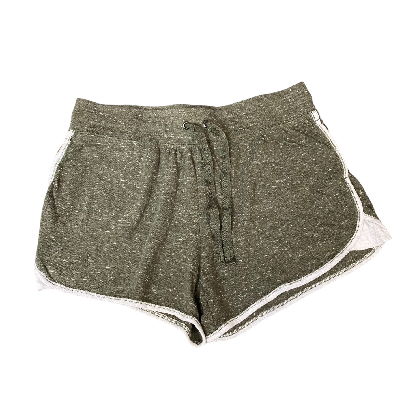 Running Sprinter Shorts Women L Green Heather Athletic Elastic Waist Dolphin Hem