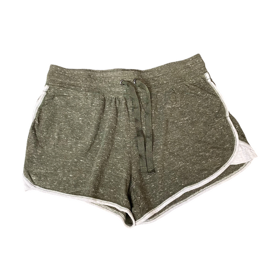 Running Sprinter Shorts Women L Green Heather Athletic Elastic Waist Dolphin Hem