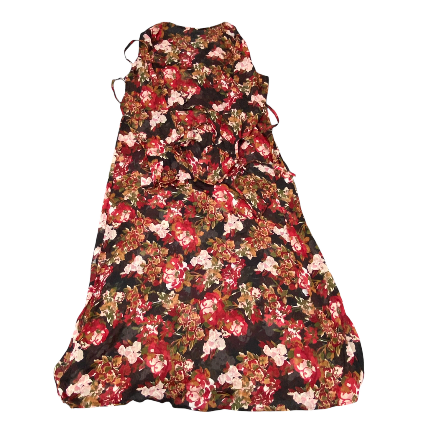 Blancheporte A-Line Dress Womens M Multi Floral Long Flared Sleeve Round Neck