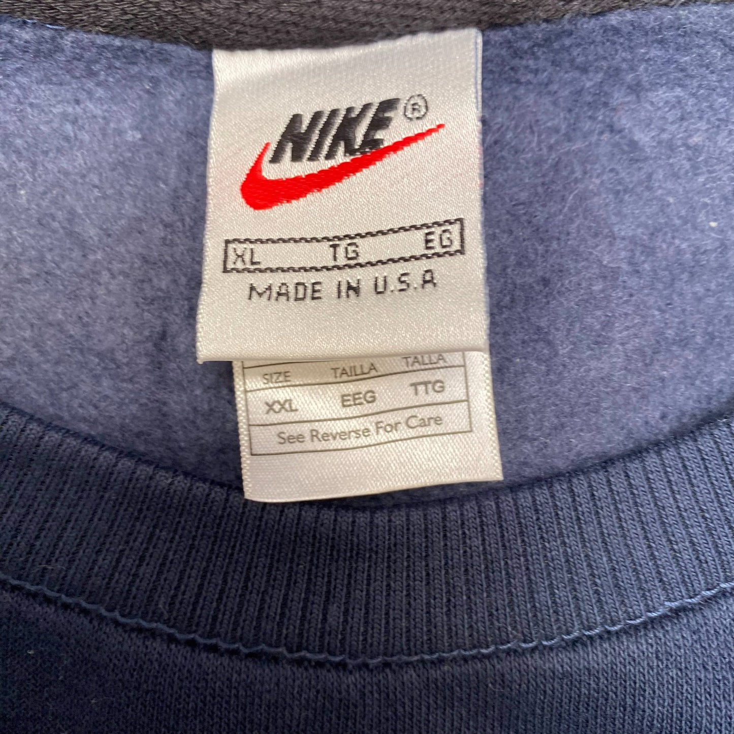 Nike Reworked Sweatshirt Mens XL Blue Heather Embroidered Long Sleeve Crew Neck