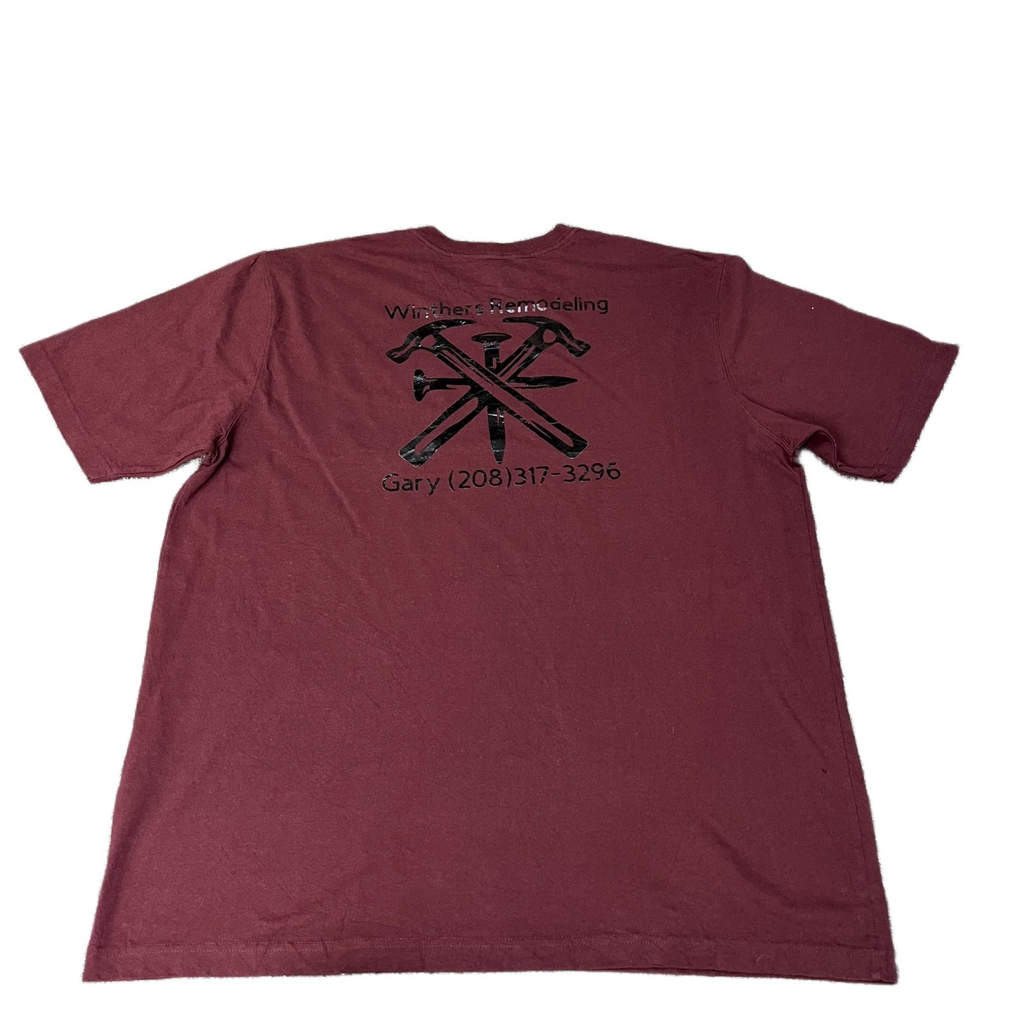 Carhartt Pocket T-Shirt Mens XL Tall Maroon Loose Fit Short Sleeve Summer Tee