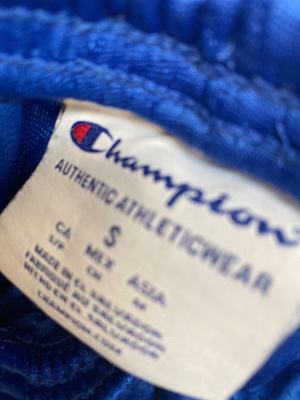 Champion Sports Shorts Blue Mens S Front Logo