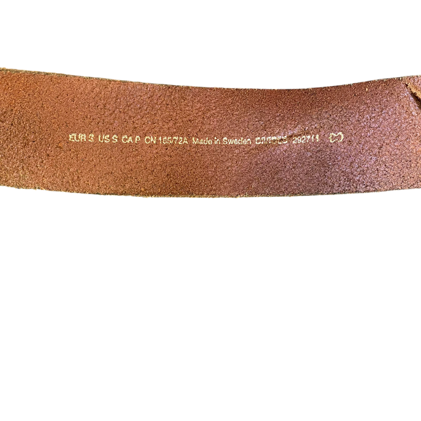 Mens Dress Belt Brown Leather Fashionable Adjustable Pin Buckle Size 38 in
