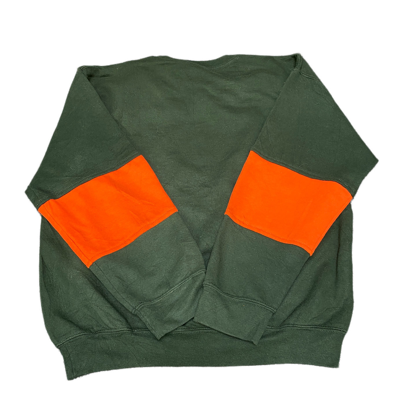 Nike Reworked Sweatshirt Mens L Orange Green Embroidered Spellout Logo Vtg Y2K