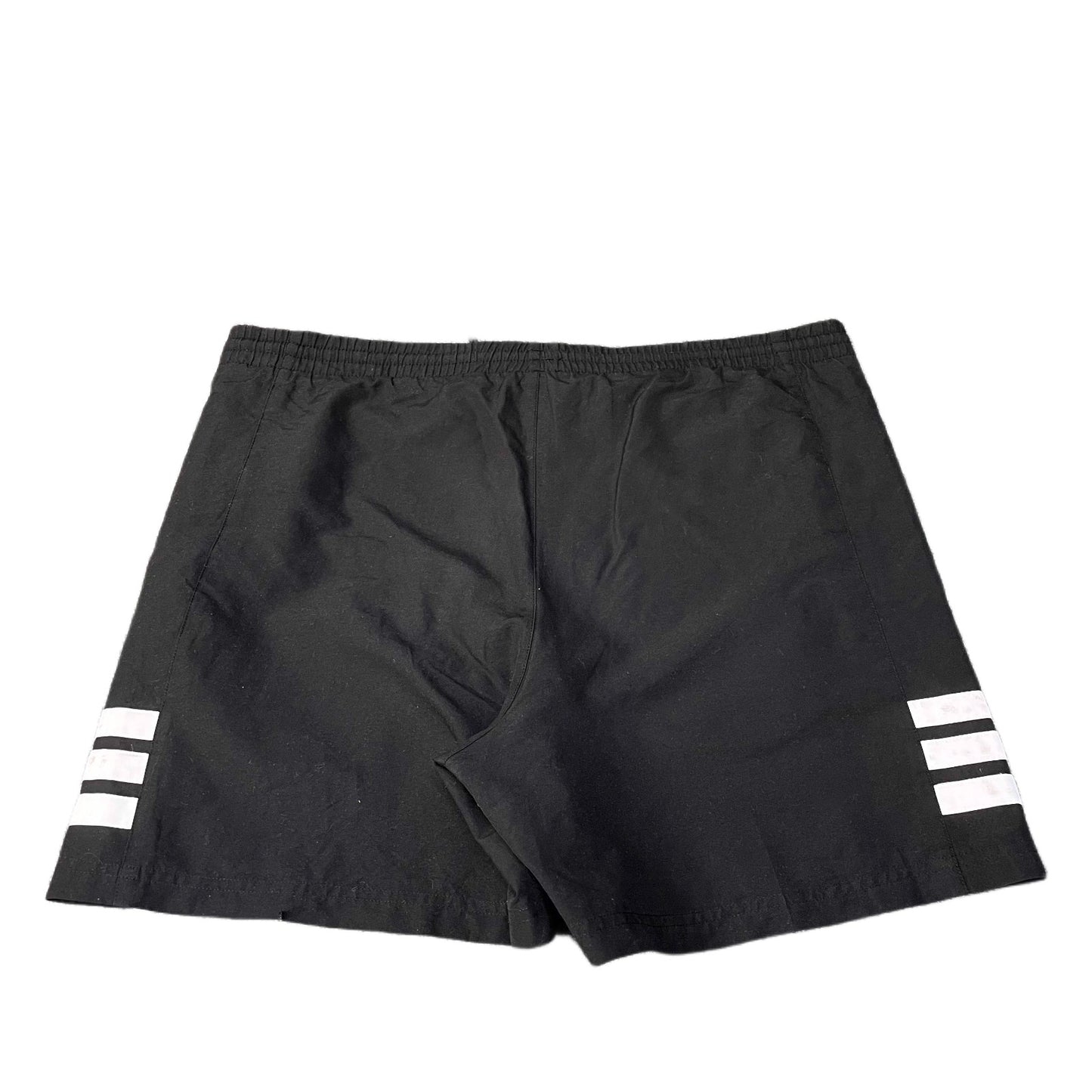 Vtg Adidas Athletic Shorts Mens XL 37" Waist Black White 3-Stripes Gym Training