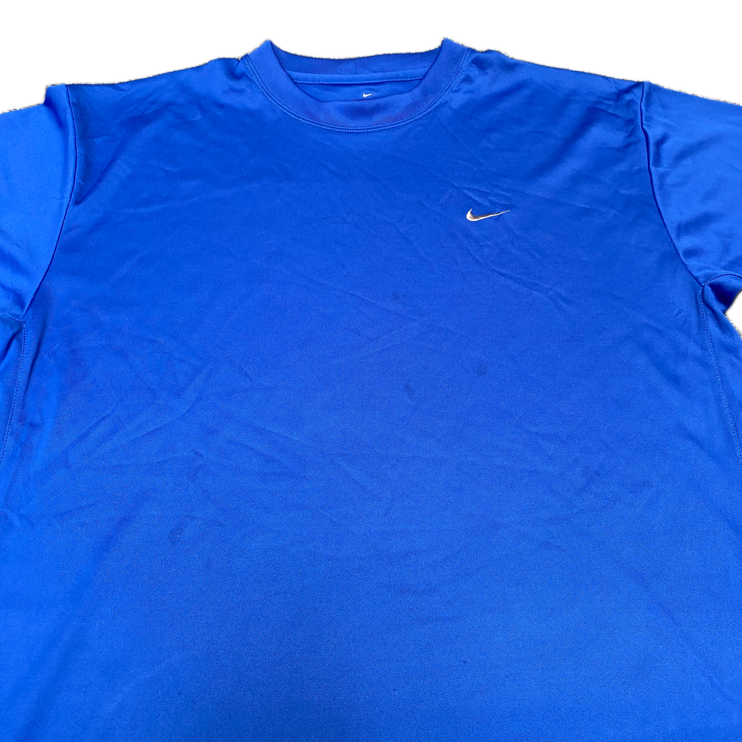 Nike Dri-FIT T-Shirt Mens M Blue Swoosh Logo Short Sleeve Pullover Summer Tee