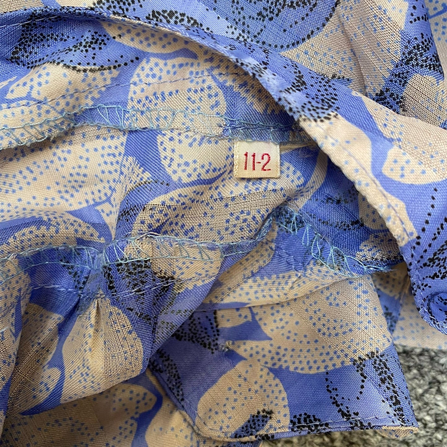 Womens Midi Dress S Cream Blue Floral Short Sleeve V Neck Button Front Outdoor