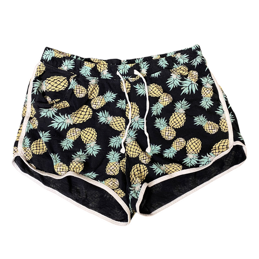 PJ Shorts Women Small Multicoloured Pineapple Print Drawstring Waist Dolphin Hem