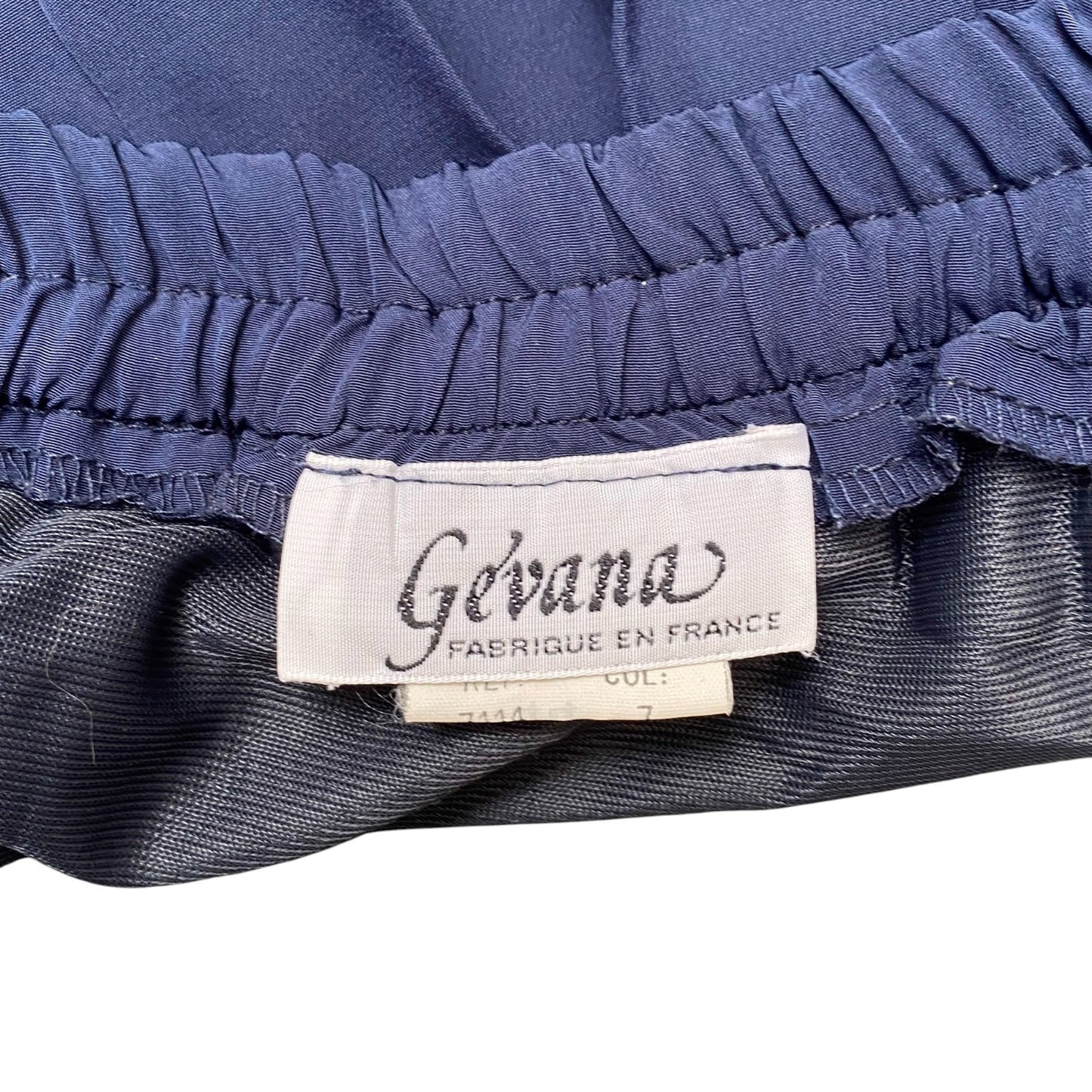 Gevana A Line Midi Skirt Womens XL Blue Lined Chiffon Full Pleated Elastic Waist
