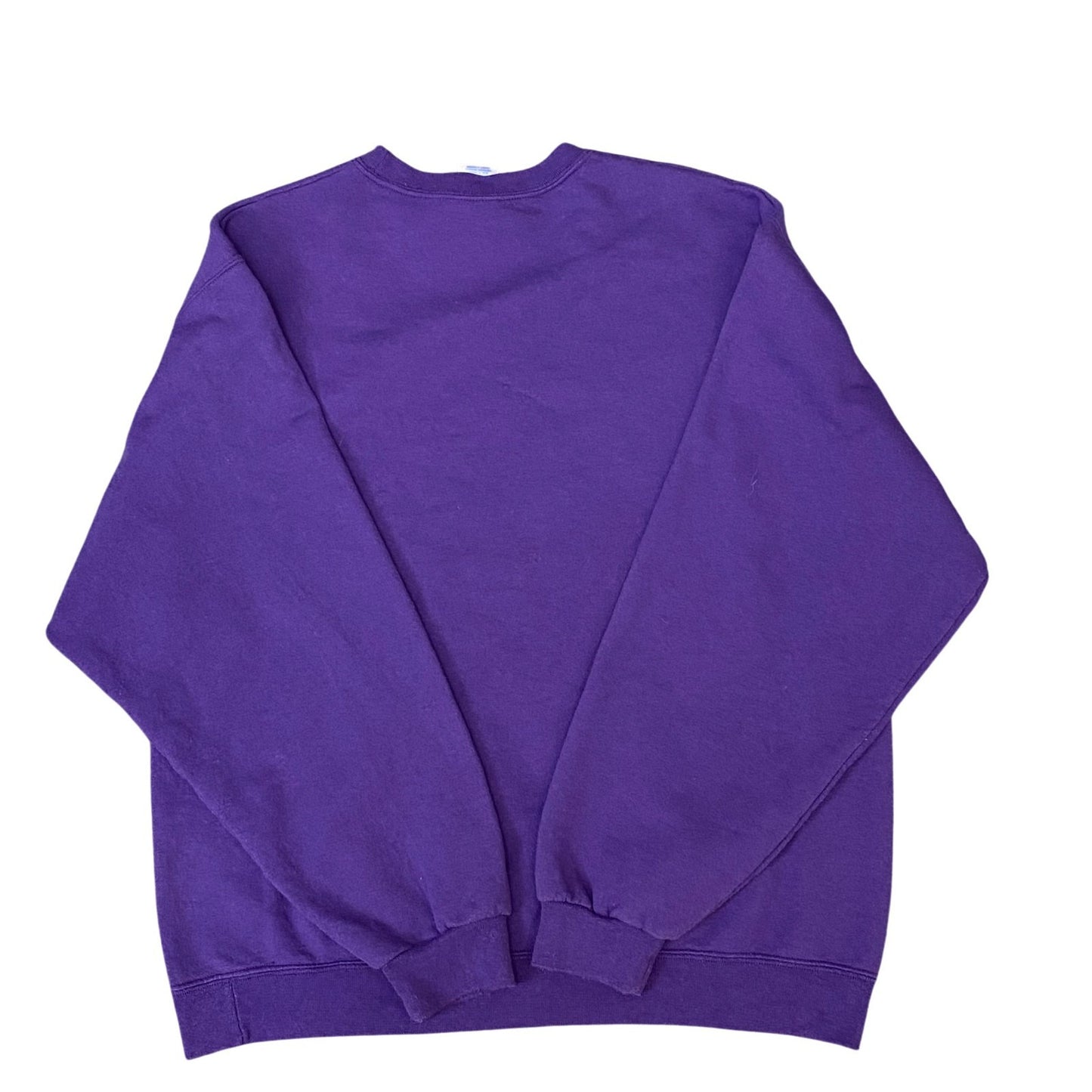 Jerzees Sweatshirt Womens Large Purple Floral Long Sleeve Crew Neck Pullover