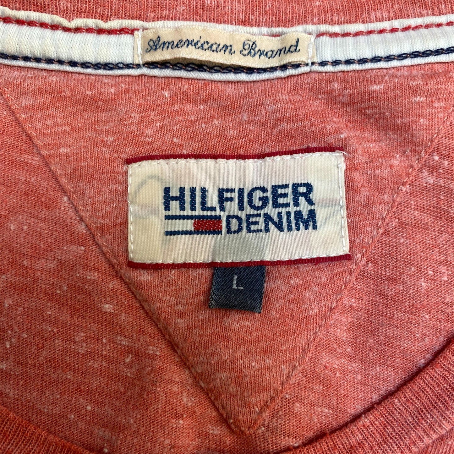 Tommy Hilfiger Shirt Women's Large Pink Solid Embroidered Logo Crew Neck Tee