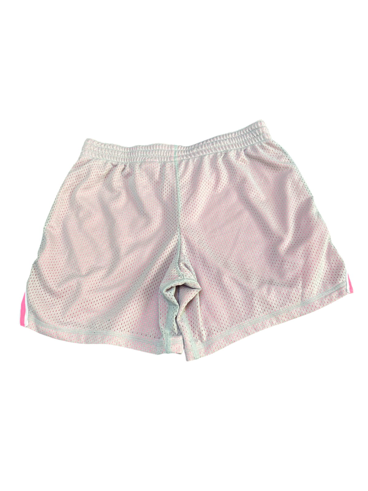 Running Shorts Womens Medium Soft Silver Allover Mesh Athletic Drawstring Waist