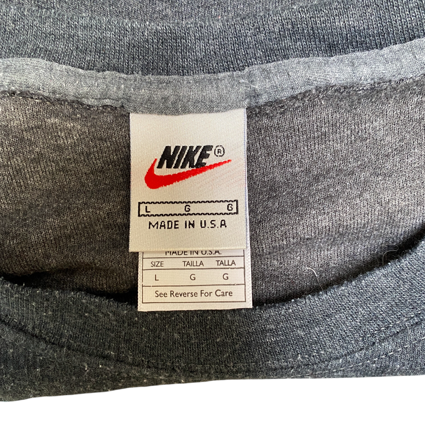 Nike Reworked Sweatshirt Mens L Black Blue Embroidered Spellout Logo Vintage Y2K