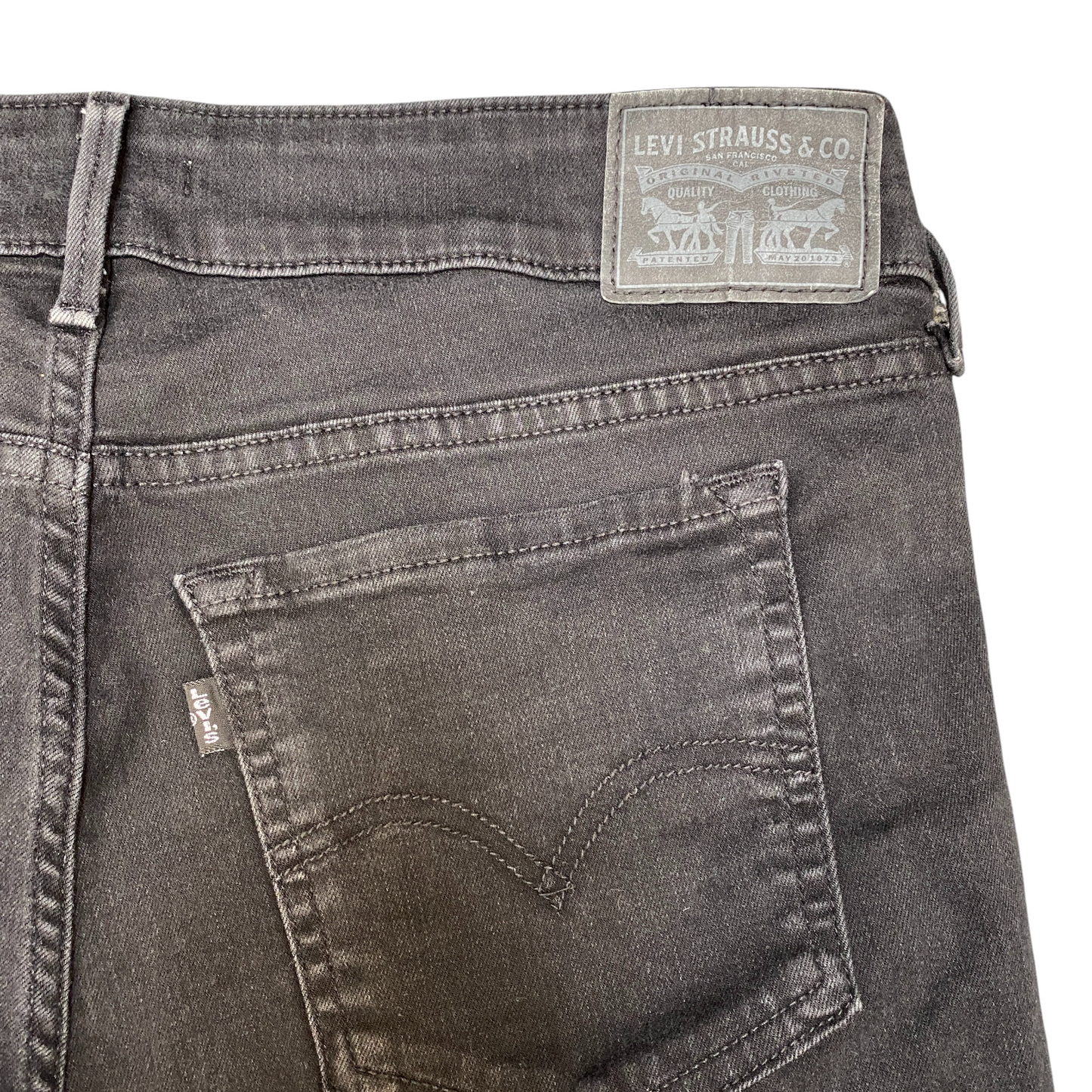 Levi's Jeans Mens 33.5" Waist Black Premium Stretch High Waisted 711 Skinny Leg
