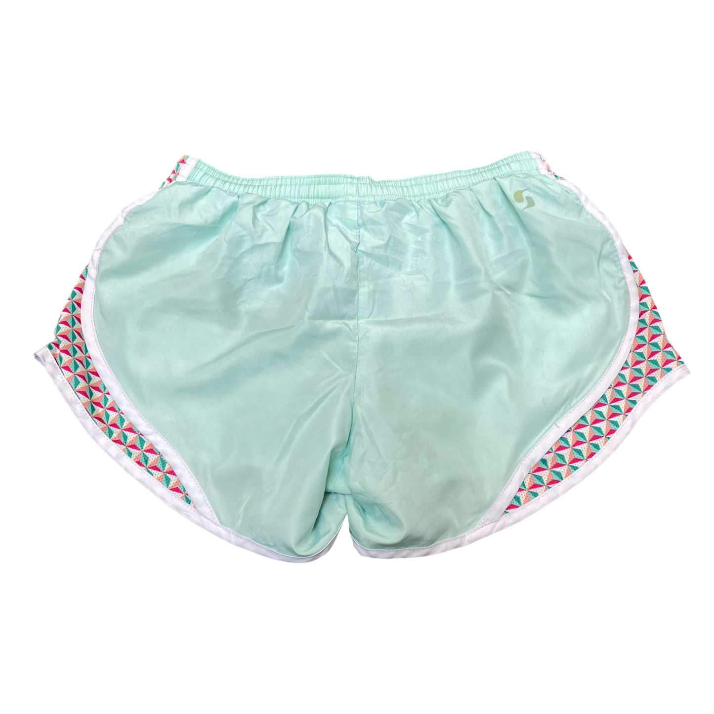 Running Sprinter Shorts Womens Medium Green Lined Low Rise Elastic Waist Stretch