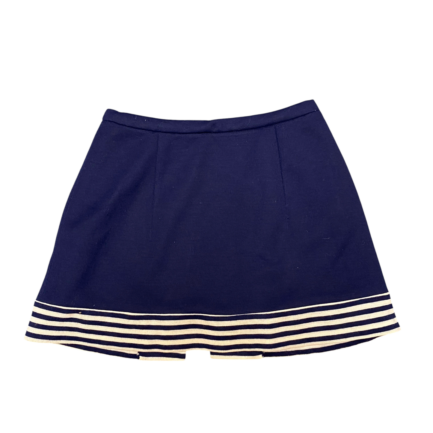 Erra Mini Skirt Womens M Blue Lined Horizontal Striped Open Front School Preppy